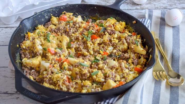 egg scramble with meatloaf leftovers - millenora