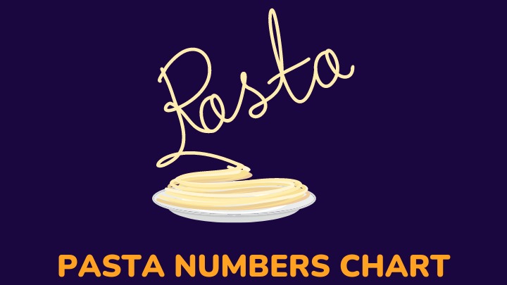 pasta numbers chart - millenora