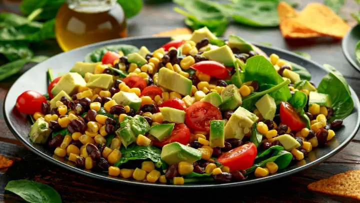 corn salad with black beans and avocado - millenora